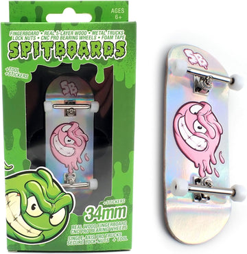 LIMITED EDITION 34 mm x 96 mm Pro Fingerboard Set-Up (Complete) | Real Wood Deck | Pro Trucks with Lock Nuts and Pro Bushings | Polyurethane Pro Wheels with Bearings | Pink Slimeball